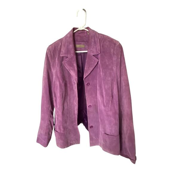 IE Woman Size 1X Button Up Suede Leather Shacket Purple Western Country Festival - Picture 4 of 8